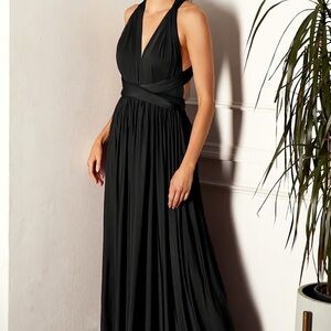 Glamazon Black Backless Evening Gown – Size M